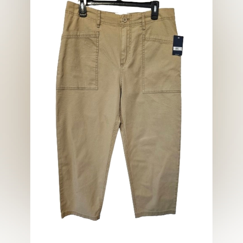 Lucky Brand Khaki Color Cropped Pants, Women's Size 8 NWT